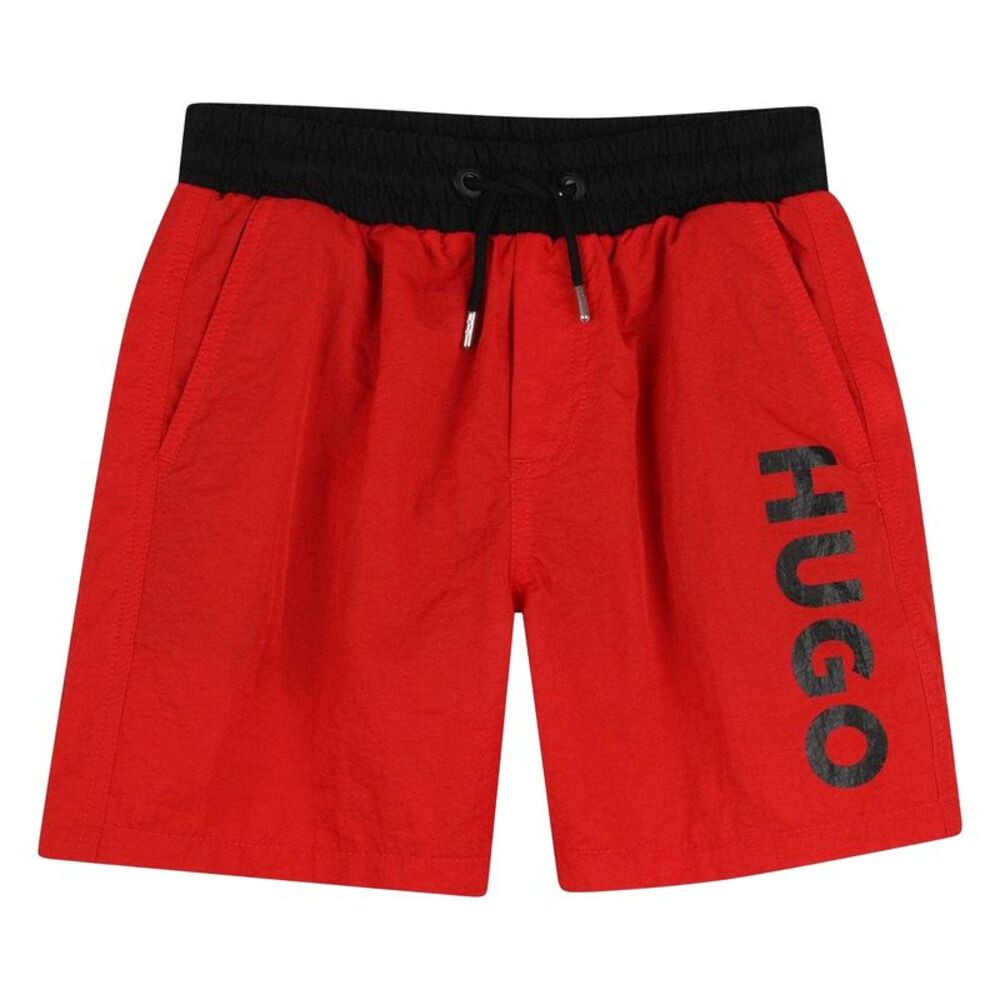 Hugo Childrens/Kids Logo Swim Shorts / Bright Red